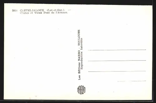AK Casteljaloux /Lot-et-Gar., Chutes et Vieux Pont de l`Avance