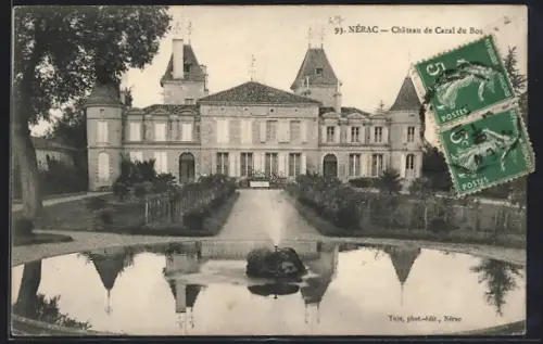 AK Nérac, Château de Caud de Bosc et son bassin réfléchissant