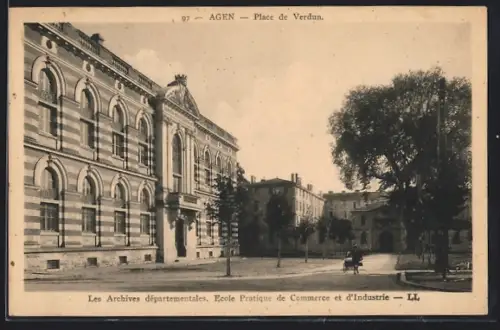 AK Agen, Les Archives départementales, École Pratique de Commerce et d`Industrie, Place de Verdun