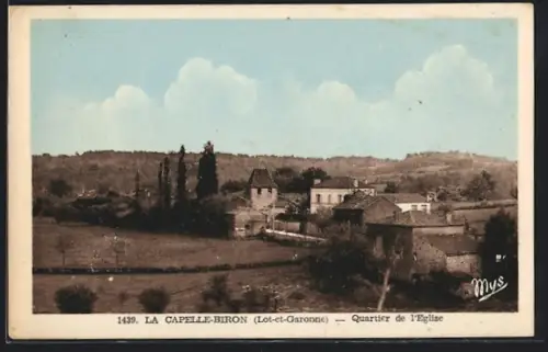 AK La Capelle-Biron /Lot-et-Garonne, Quartier de l`Église