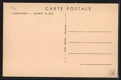 AK Clairac, Vue sur Unic-Plage