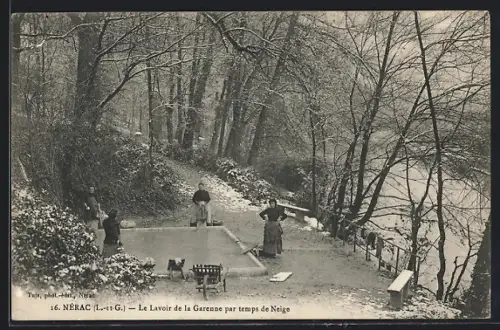 AK Nérac /L.-et-G., Le Lavoir de la Garenne par temps de Neige