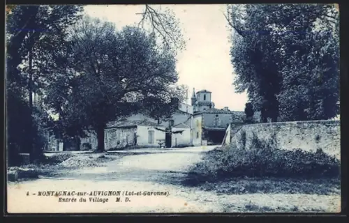 AK Montagnac-sur-Auvignon /Lot-et-Garonne, Entrée du Village