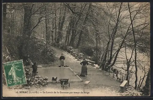 AK Nérac /L.-et-G., Le Lavoir de la Garenne par temps de Neige