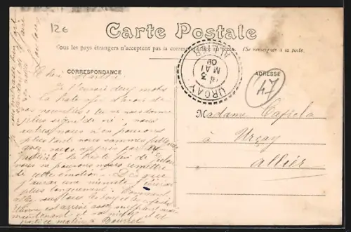 AK Bon-Encontre, Place de l`Église avec foule rassemblée devant l`église