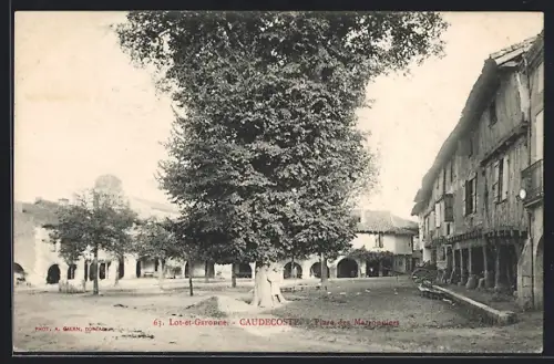 AK Caudecoste /Lot-et-Garonne, Place des Marronniers