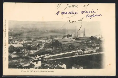 AK Fumel /Lot-et-Garonne, L`usine de Fumel et vue sur la campagne environnante