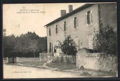 AK Sos /Lot-et-Garonne, Gendarmerie et Préau des Écoles