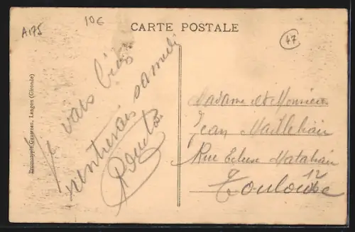 AK Casteljaloux /Lot-et-Garonne, Avenue de Bordeaux avec hôtel et arbres alignés