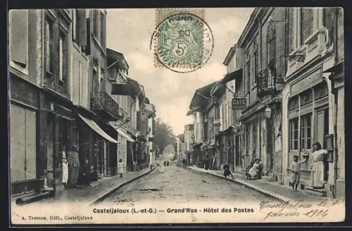 AK Casteljaloux /L.-et-G., Grand`Rue, Hôtel des Postes