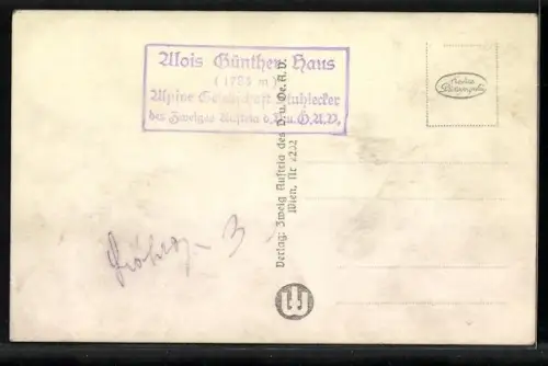 AK Alois Günter Haus, Blick auf das Haus am Stuhleck