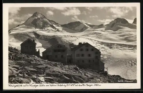 AK Kürsingerhütte, Ansicht gegen die Berge