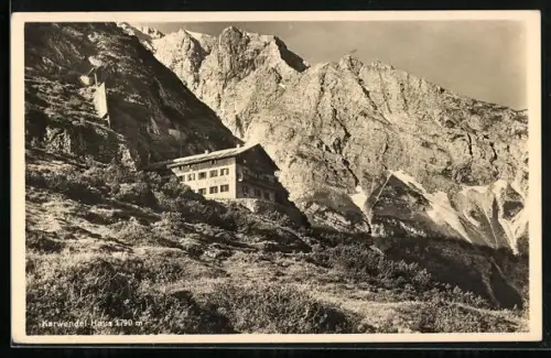 AK Karwendelhaus, Ansicht der Berghütte