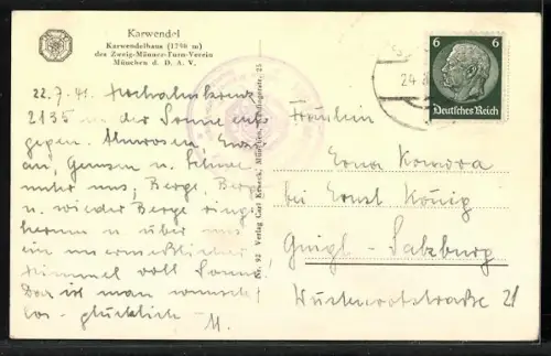 AK Karwendelhaus, Ansicht der Berghütte
