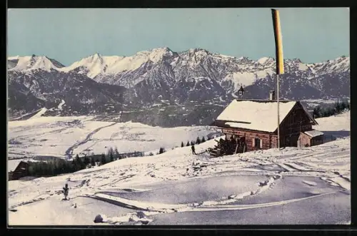 AK Riegenhütte Jahn, Winterpanorama am Tulferberge