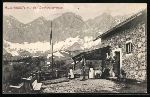 AK Austriahütte mit der Dachsteingruppe