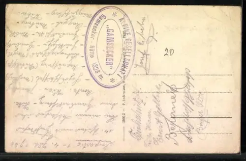 AK Gamsecker-Hütte, Ansicht gegen Rax