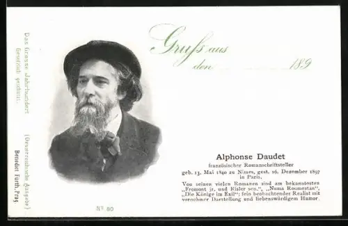 AK Romanschriftsteller Alphonse Daudet