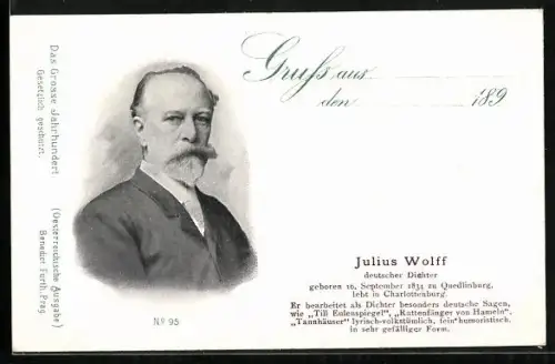 AK Portrait Dichter Julius Wolff