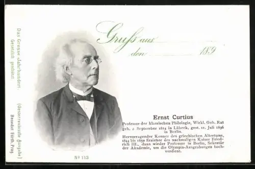 AK Professor Ernst Curtius im Porträt