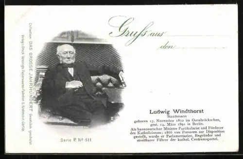 AK Ludwig Windthorst, Begründer der kathol. Centrumspartei