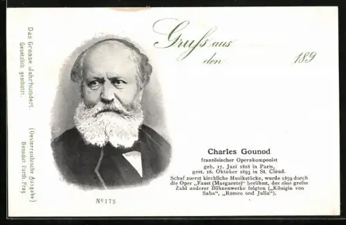 AK Opernkomponist Charles Gounod mit Vollbart