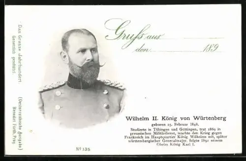AK Wilhelm II. König von Württemberg