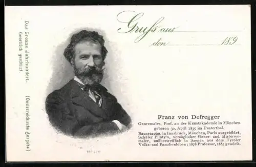 AK Genremaler Franz von Defregger im Porträt