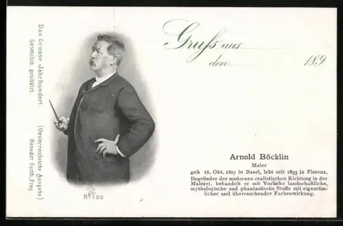 AK Arnold Böcklin, Maler aus Basel