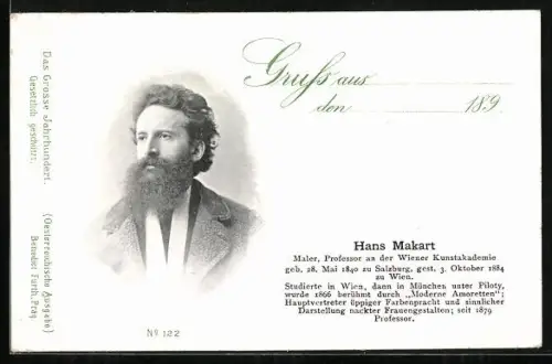 AK Hans Makart, Maler und Profesor der Wiener Kunstakademie