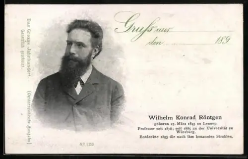 AK Portrait des Wissenschaftlers Wilhelm Konrad Röntgen