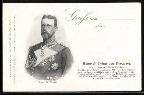 AK Heinrich Prinz von Preussen in Uniform mit Orden