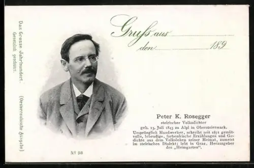 AK Steirischer Volksdichter Peter K. Rosegger