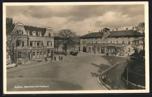 AK Aalen, Partie am Bahnhof und Postamt