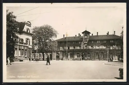 AK Aalen, Bahnhof mit Postamt
