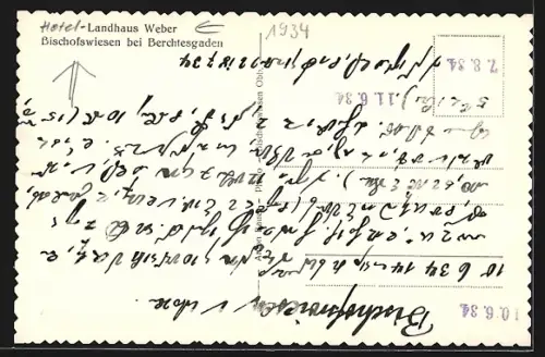 AK Bischofswiesen bei Berchtesgaden, Gasthaus Landhaus Weber