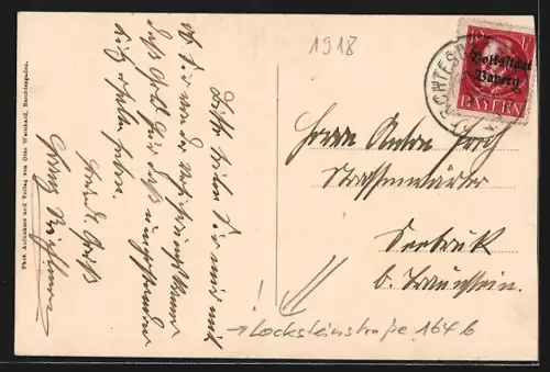 AK Berchtesgaden, Installations-Geschäft und Wasch-Anstalt von F. und W. Reichlmeier, Locksteinstrasse 164b