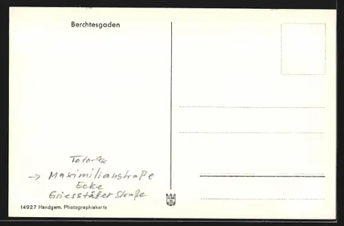 AK Berchtesgaden, Strassenpartie mit Buchdruckerei L. Vonderthann & Sohn
