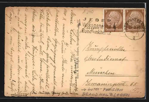 AK Berchtesgaden, Blick auf die Hotel-Pension Brandholzlehen