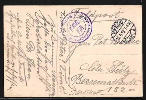 AK Merzig a. Saar, Strassenpartie mit dem Gasthof Kaisergarten