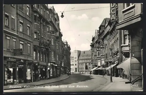 AK Bautzen, Kaiserstrasse mit Blick nach dem Museum
