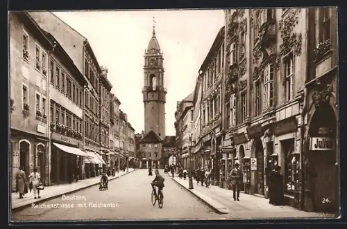 AK Bautzen, Reichenstrasse mit Reichtentor