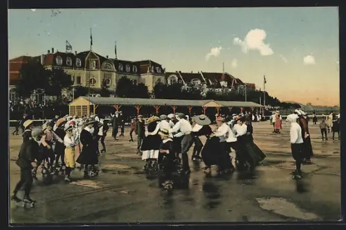 AK Düsseldorf-Obercassel, Rollschuh- und Eissportplatz, Restaurant Rheinlust, Inh. Ewald Kersberg