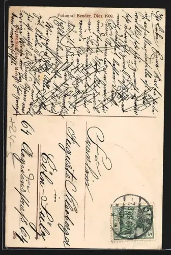 AK Diez a. d. Lahn, Altstadt bei Hochwasser 1909