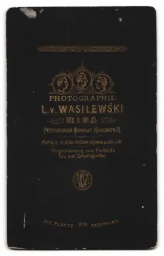 Fotografie L. V. Wasilewski, Riga, Mühlenstrasse 21, Porträt eines Herrn mit Bart