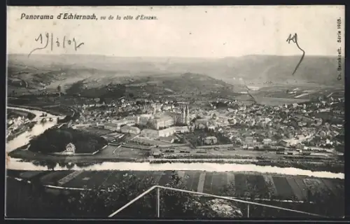 AK Echternach, Panorama de Echternach, vu de la cote d`Ernzen