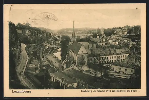 AK Luxembourg, Faubourg du Grund avec les Rochers du Bock