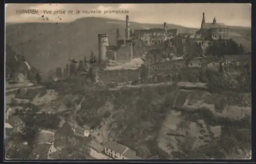 AK Vianden, Vue prise de la nouvelle promenade, von der neuen Strasse aus gesehen