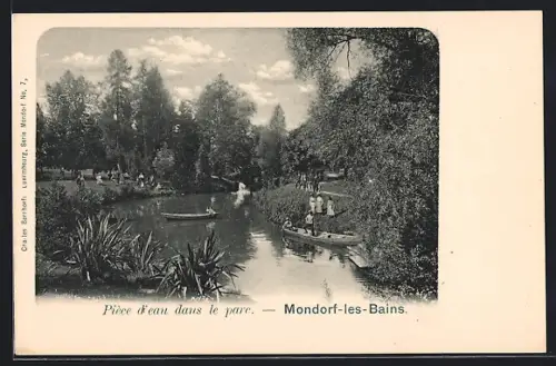 AK Mondorf-les-Bains, Pièce d`eau le parc