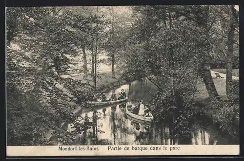 AK Mondorf-les-Bains, Partie de barque dans le parc